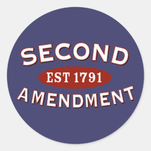 Second Amendment Est 1791 Classic Round Sticker