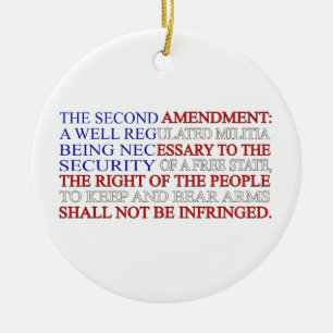 Second Amendment Flag Ceramic Tree Decoration