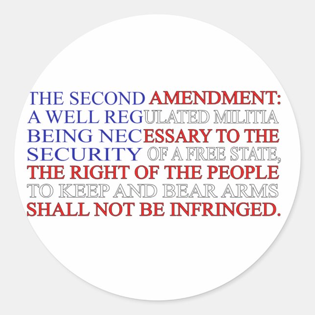 Second Amendment Flag Classic Round Sticker (Front)