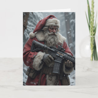 Second Amendment Funny Santa Christmas Card