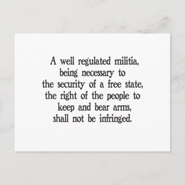 Second Amendment Postcard (Front)