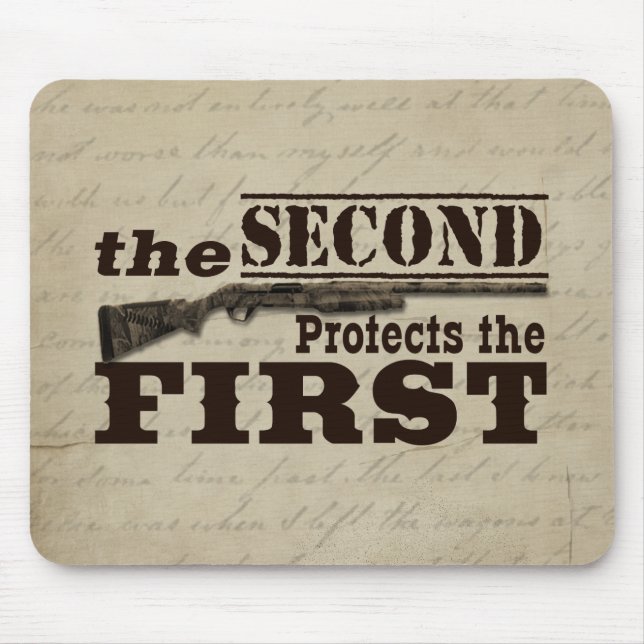 Second Amendment Protects First Amendment Mouse Mat (Front)