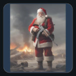 Second Amendment Santa Funny Christmas Square Sticker<br><div class="desc">Second Amendment Santa Funny Christmas</div>