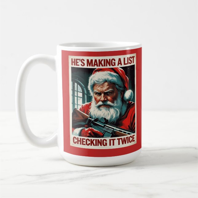 Second Amendment Santa Mug 2A Christmas Coffee Cup (Left)
