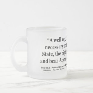 Second Amendment to the United States Constitution Frosted Glass Coffee Mug