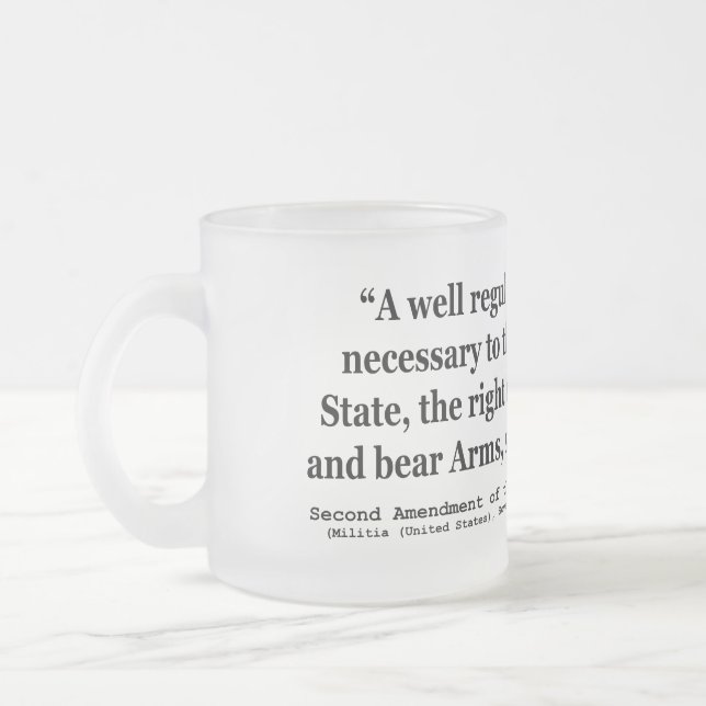 Second Amendment to the United States Constitution Frosted Glass Coffee Mug (Left)