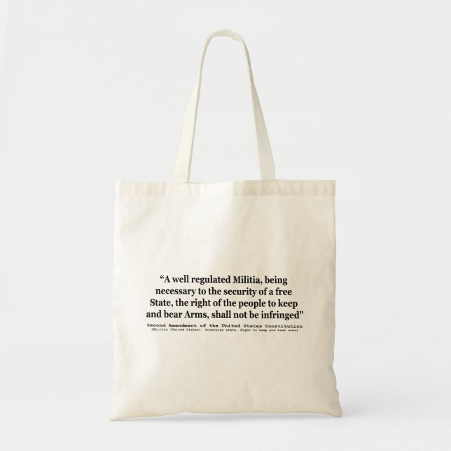 Second Amendment to the United States Constitution Tote Bag (Front)