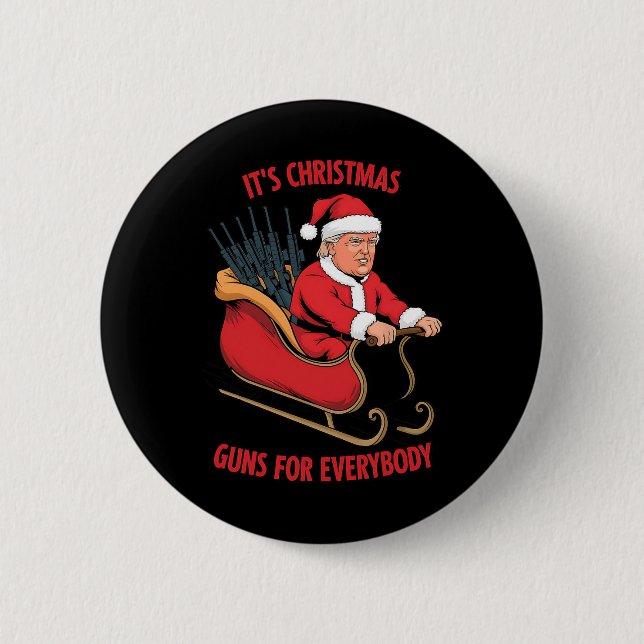 Second Amendment Trump As Santa Christmas  6 Cm Round Badge (Front)