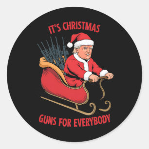 Second Amendment Trump As Santa Christmas Classic Round Sticker