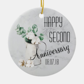 Second Anniversary Porcelain Ornament