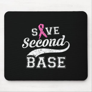 Second Base Pink Ribbon Breast Cancer Awareness  Mouse Mat