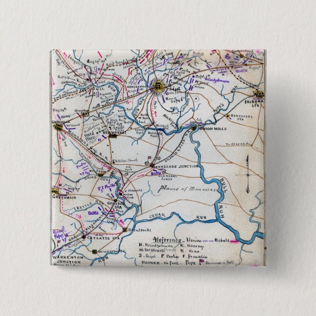 Second Battle of Bull Run 4 15 Cm Square Badge (Front)