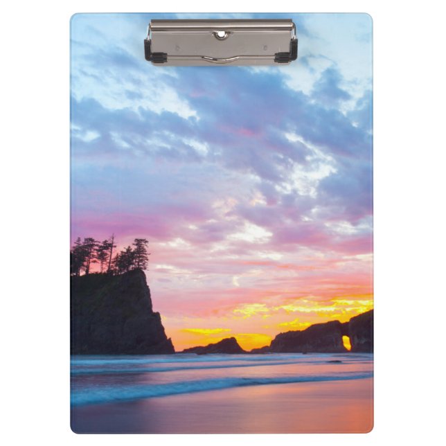 Second Beach at sunset, Washington Clipboard (Front)