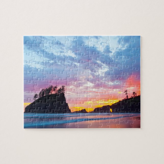 Second Beach at sunset, Washington Jigsaw Puzzle (Horizontal)