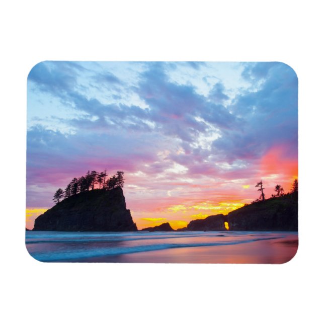 Second Beach at sunset, Washington Magnet (Horizontal)