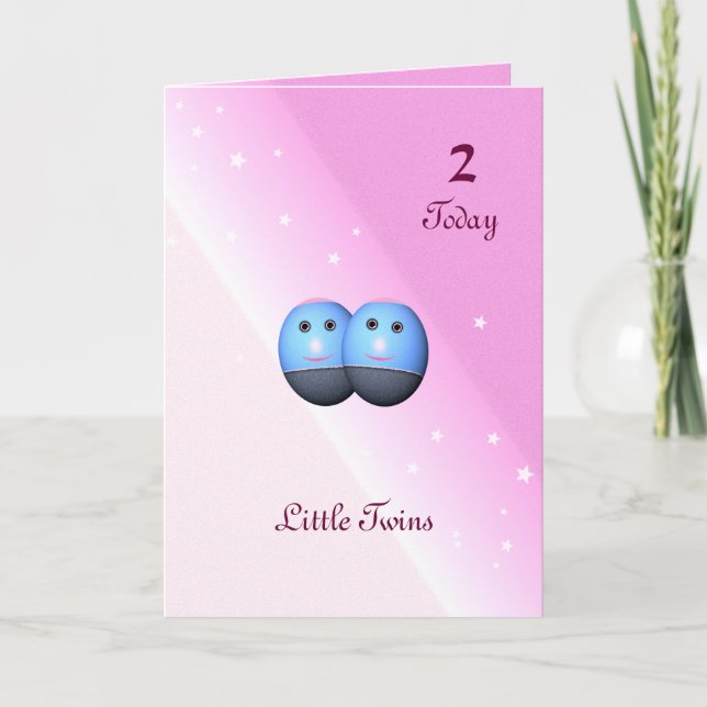 Second Birthday Card for Twin Girls (Front)