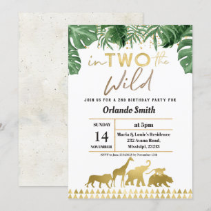 Second Birthday Invitation Into Two The Wild