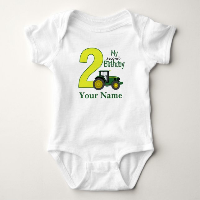 Second Birthday Personalised Baby Bodysuit (Front)