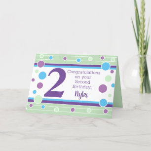 Second Birthday Personalised Boy Card! Card