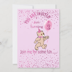 Second Birthday Pink Invitation