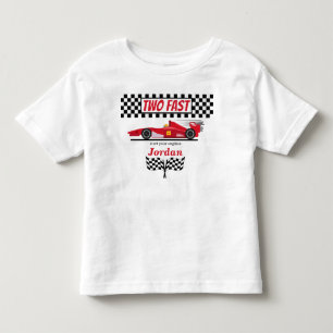 Second Birthday Red Race Car Two Fast Toddler T-Shirt