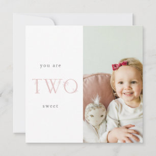 second birthday thank you card