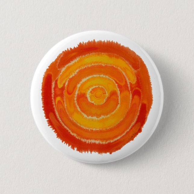 Second Chakra Healing Art #1 6 Cm Round Badge (Front)