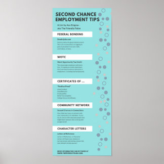 Second Chance Employment Tips Felon Friendly Info Poster