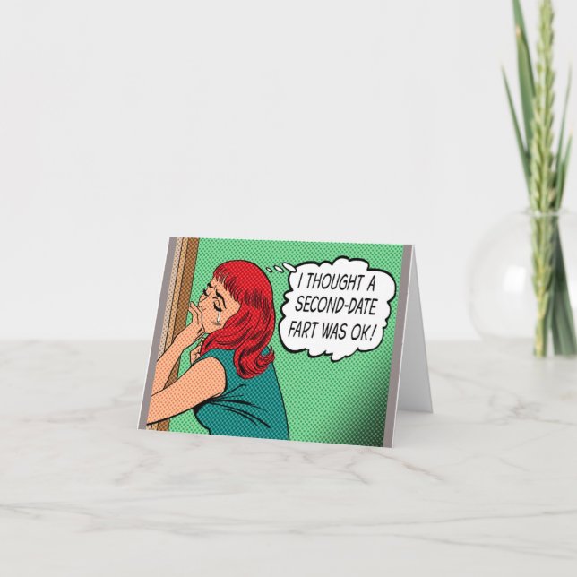 "Second-Date Fart" Greeting Card (Front)