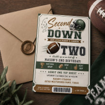 Second Down Football 2nd Birthday Ticket 