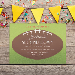 Second Down Football Birthday Party Invitation