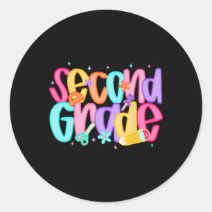 Second Grade Back To School 2nd Grade Squad Teache Classic Round Sticker