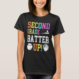 Second Grade Batter Up Baseball Back To School 2nd T-Shirt
