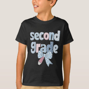 Second Grade Coquette Bow Pencil First Day Back To T-Shirt