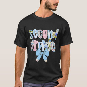 Second Grade Coquette Bow Pencil First Day Back To T-Shirt