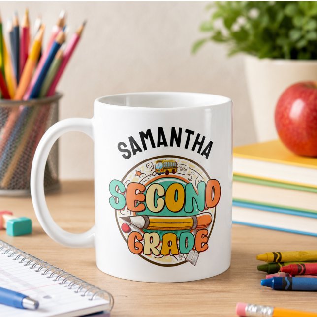 Second Grade – Cute Back to School Supplies Notebo Coffee Mug (Second Grade – Cute Back to School Supplies Notebo Coffee Mug)