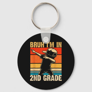 Second Grade Dabbing Boy Bruh I'm In 2nd Grade Stu Key Ring