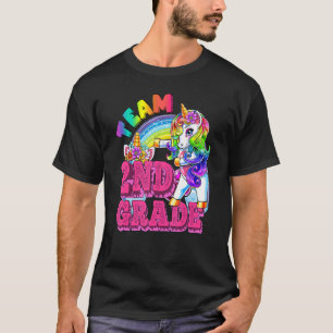 Second Grade Dabbing Unicorn Teacher Team 2nd Grad T-Shirt