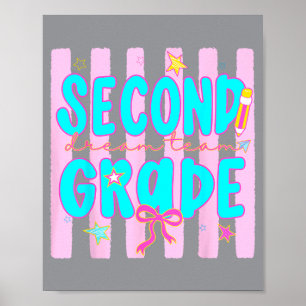 Second Grade Dream Team For Teacher Student Back Poster