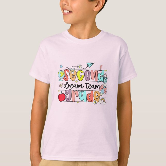 Second Grade Dream Team Shirts, teacher spirit tee (Front)