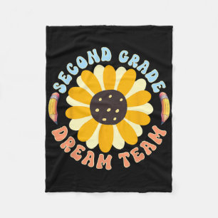 Second Grade Dream Team Teacher Student Back To Sc Fleece Blanket