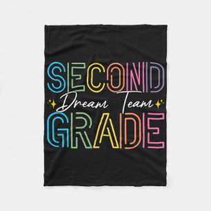 Second Grade Dream Team Teacher Student Back To Sc Fleece Blanket