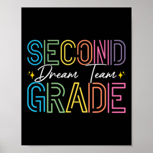 Second Grade Dream Team Teacher Student Back To Sc Poster