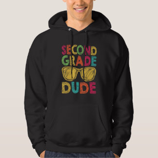Second Grade Dude Retro Vintage Back To School 2nd Hoodie