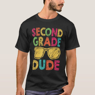 Second Grade Dude Retro Vintage Back To School 2nd T-Shirt