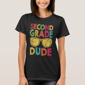 Second Grade Dude Retro Vintage Back To School 2nd T-Shirt