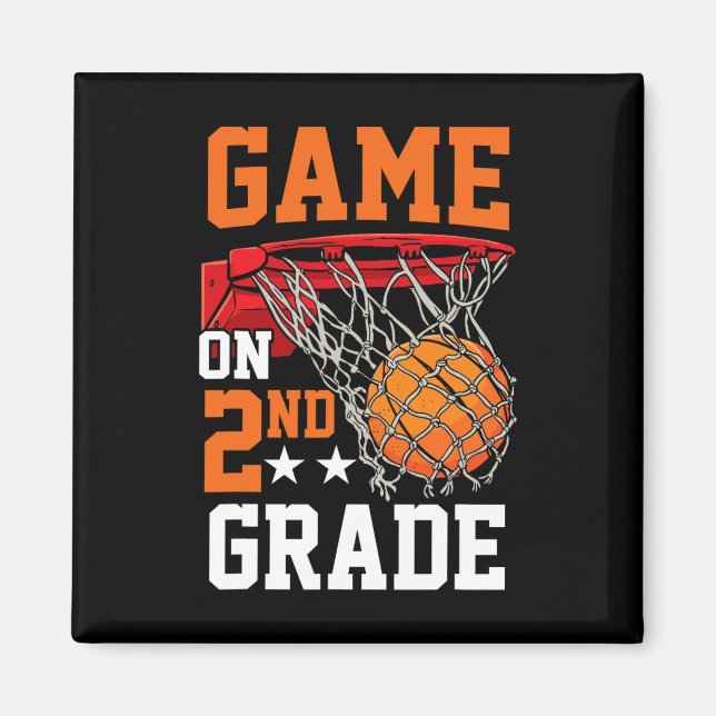 Second Grade Game On Basketball Back To School 2nd Magnet (Front)