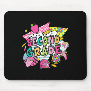 Second Grade Girls Back To School Pastel Cute Retr Mouse Mat