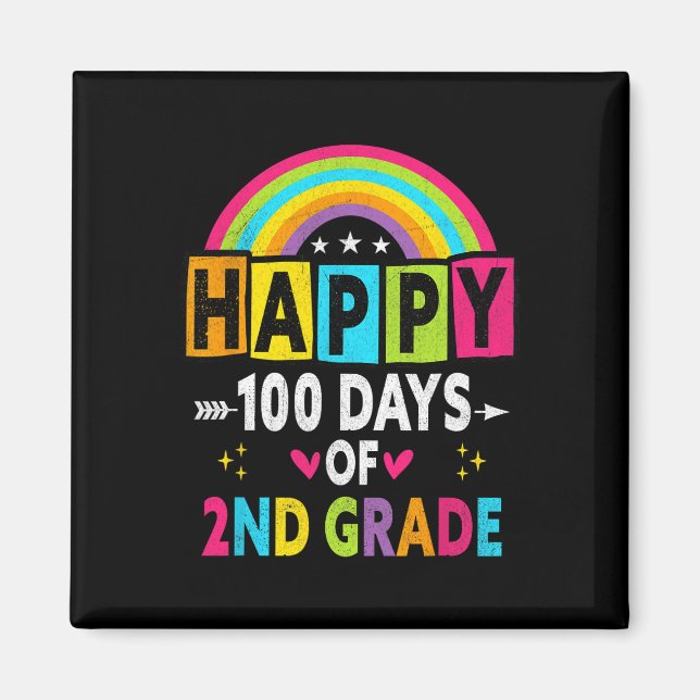 Second Grade Happy 100 Days Of 2nd Grade Teacher S Magnet (Front)