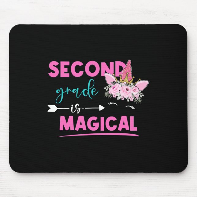 Second Grade Is Magical Unicorn 2nd Grade Teacher  Mouse Mat (Front)